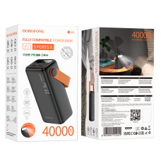Зовнішній акумулятор BOROFONE BJ66 Magnifico 22.5W+PD20W fully compatible power bank (40000mAh) Black