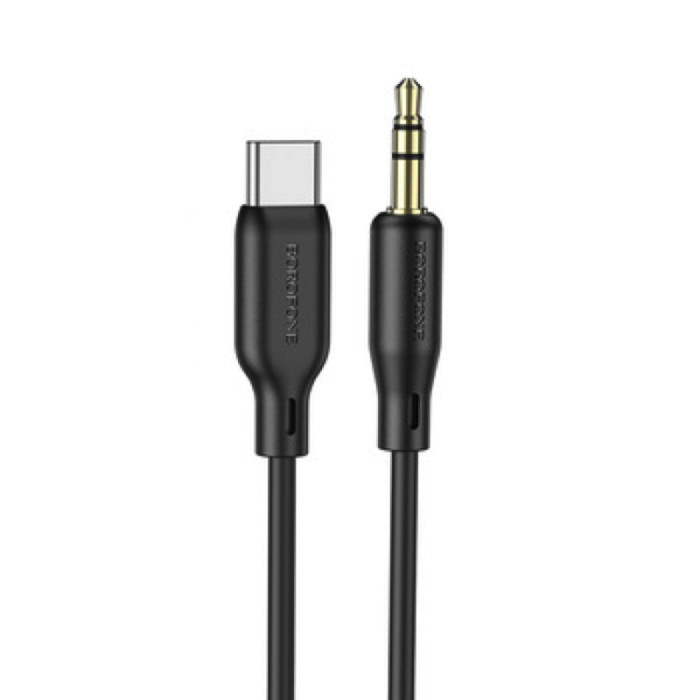 Аудіокабель BOROFONE BL18 Type-C to 3.5mm male, silicone, 1m, Black