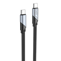 Кабель HOCO U119 Type-C to Type-C 60W, 1.2m, nylon, aluminum connectors, Black