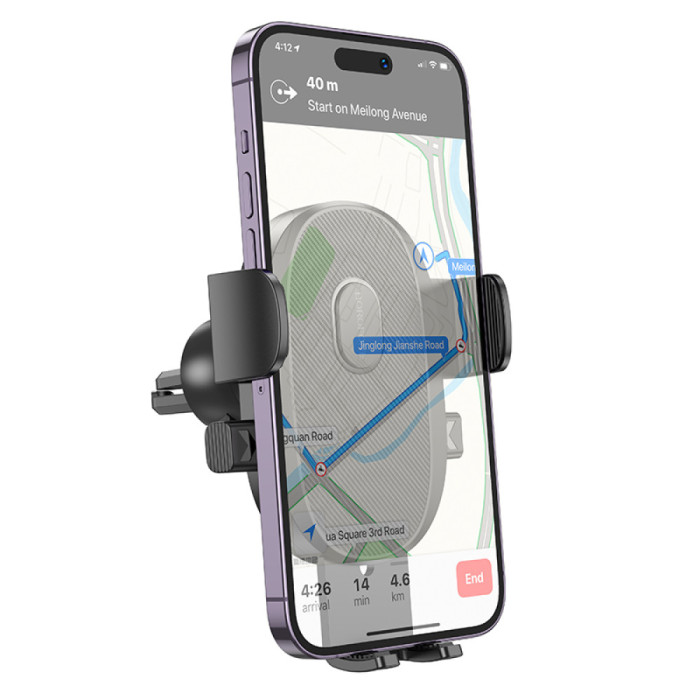 Автотримач для телефона BOROFONE BH92 Grand one-button car holder(air outlet) Black