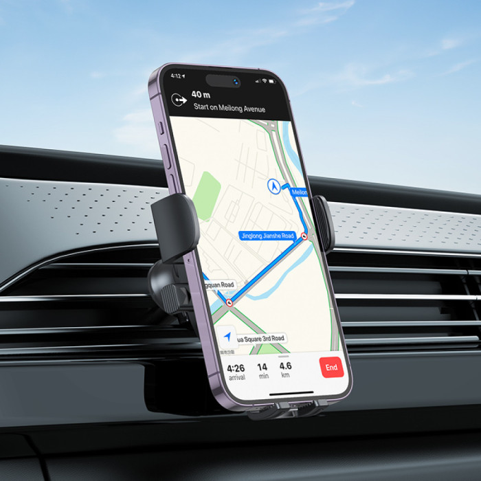 Автотримач для телефона BOROFONE BH92 Grand one-button car holder(air outlet) Black