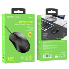 Миша BOROFONE BG4 Business wired mouse Black