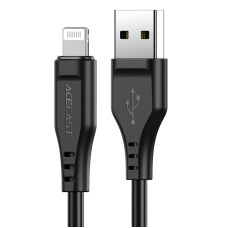 Кабель ACEFAST C3-02 USB to iP 2.4A, 1.2m, TPE, TPE connectors, Black