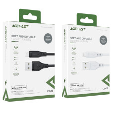 Кабель ACEFAST C3-02 USB to iP 2.4A, 1.2m, TPE, TPE connectors, Black
