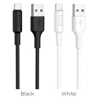Кабель HOCO X25 USB to Type-C 2A, 1m, PVC, PVC connectors, White