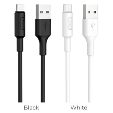 Кабель HOCO X25 USB to Type-C 2A, 1m, PVC, PVC connectors, White