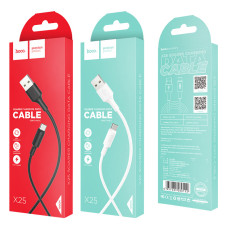 Кабель HOCO X25 USB to Type-C 2A, 1m, PVC, PVC connectors, White
