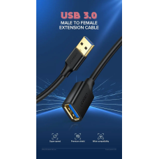 Подовжувач UGREEN US129 USB 3.0 Extension Male Cable 1.5m (Black)(UGR-30126)