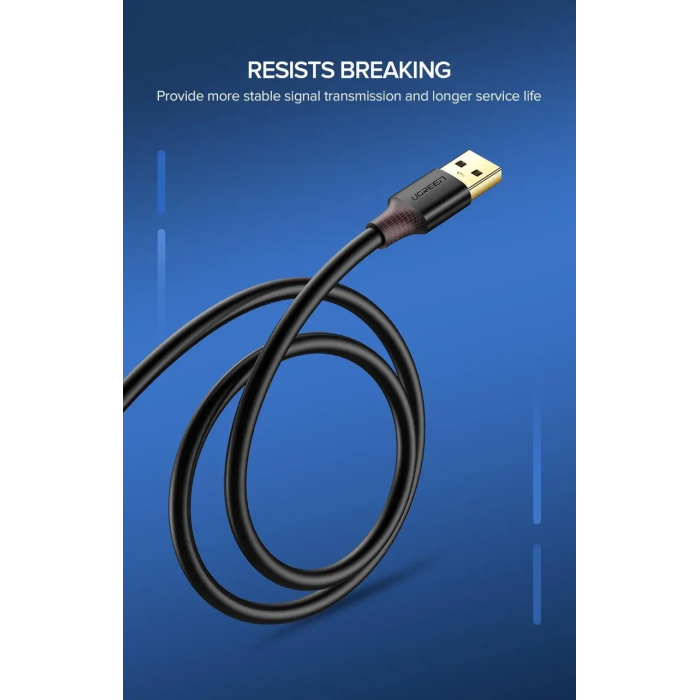 Подовжувач UGREEN US129 USB 3.0 Extension Male Cable 1.5m (Black)(UGR-30126)