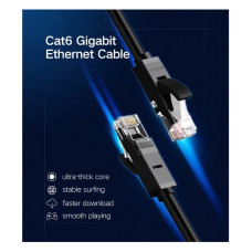 Мережевий кабель UGREEN NW102 Cat 6 U/UTP Lan Flat Cable 2m (Black)(UGR-50174)