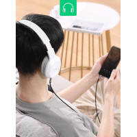 Аудіокабель UGREEN AV112 3.5mm male to 3.5mm male,  Cable Gold Plated Metal Case with Braid, 1m, Black(UGR-50361)