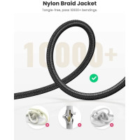 Аудіокабель UGREEN AV112 3.5mm male to 3.5mm male,  Cable Gold Plated Metal Case with Braid, 1m, Black(UGR-50361)
