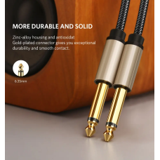 Аудіокабель UGREEN AV128 6.5mm  Male to Male Audio Cable Gray 2m(UGR-10638)