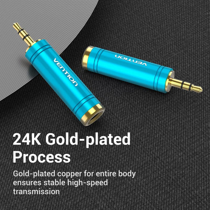 Аудіо перехідник Vention 3.5mm Male to 6.35mm Female Audio Adapter Blue Aluminum Alloy Type (VAB-S04-L)