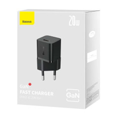 Мережевий зарядний пристрій Baseus GaN5 Fast Charger(mini) 1C 20W EU Black