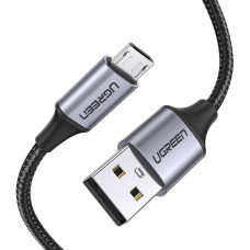 Кабель UGREEN US290 USB 2.0 A to Micro USB Cable Nickel Plating Aluminum Braid 2m (Black) (UGR-60148)