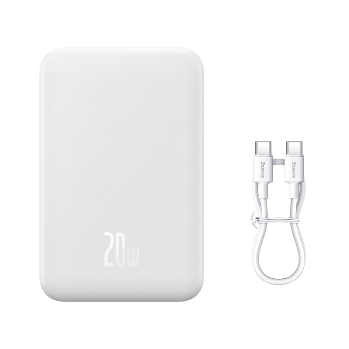 Зовнішній акумулятор Baseus Magnetic Mini Wireless Fast Charge Power Bank 20000mAh 20W White