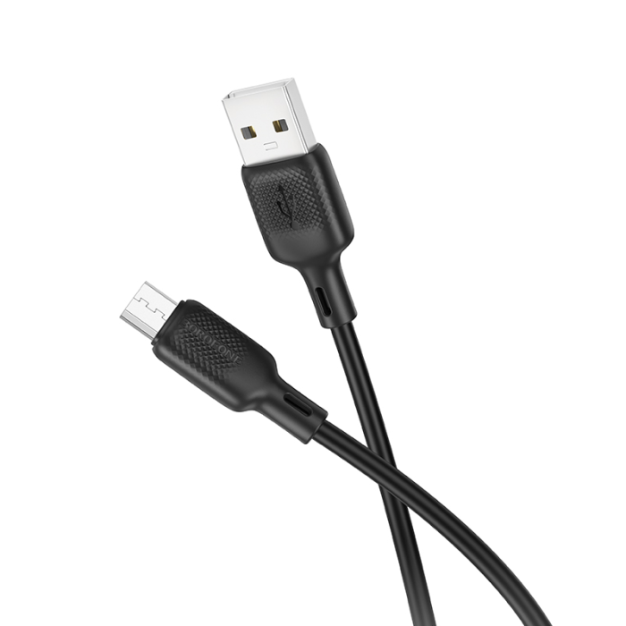 Кабель BOROFONE BX113 Lenny silicone charging data cable Micro(L=3M) Black