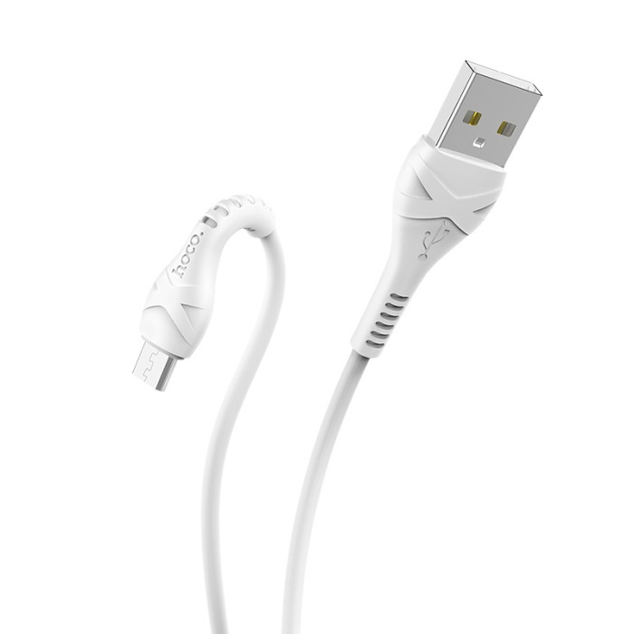 Кабель HOCO X37 USB to Micro 2.4A, 1m, PVC, PVC connectors, White