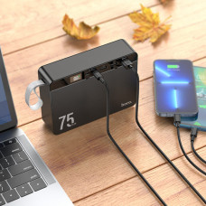 Зовнішній акумулятор HOCO J94 Overlord 22.5W fully compatible power bank(75000mAh) Black