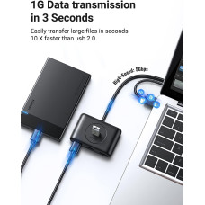 USB-хаб UGREEN CR113 USB 3.0 Hub  1m (Black) (UGR-20291)