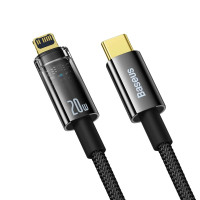 Кабель Baseus Explorer Series Auto Power-Off Fast Charging Data Cable Type-C to IP 20W 1m Black