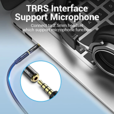 Аудіо перехідник Vention 3.5mm Male to 2.5mm Female Audio Adapter Black Metal Type (BFBB0)