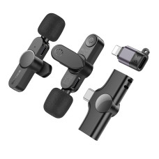 Бездротова мікрофонна система BOROFONE BFK12 Trophy lavalier dual-mic (iP/Type-C) Black