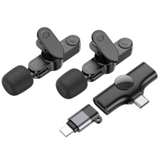 Бездротова мікрофонна система BOROFONE BFK12 Trophy lavalier dual-mic (iP/Type-C) Black