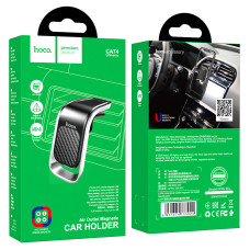Автотримач для телефона HOCO CA74 Universe air outlet magnetic car holder Black+Silver