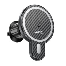 Автотримач для телефона з БЗП HOCO CA85 Ultra-fast magnetic wireless charging car holder Black