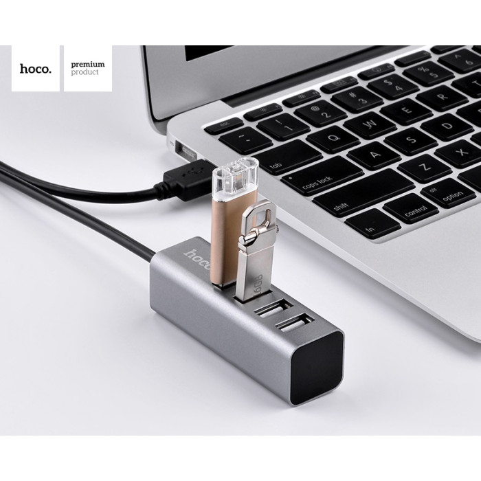 USB-хаб HOCO HB1 4USB Line machine Tarnish