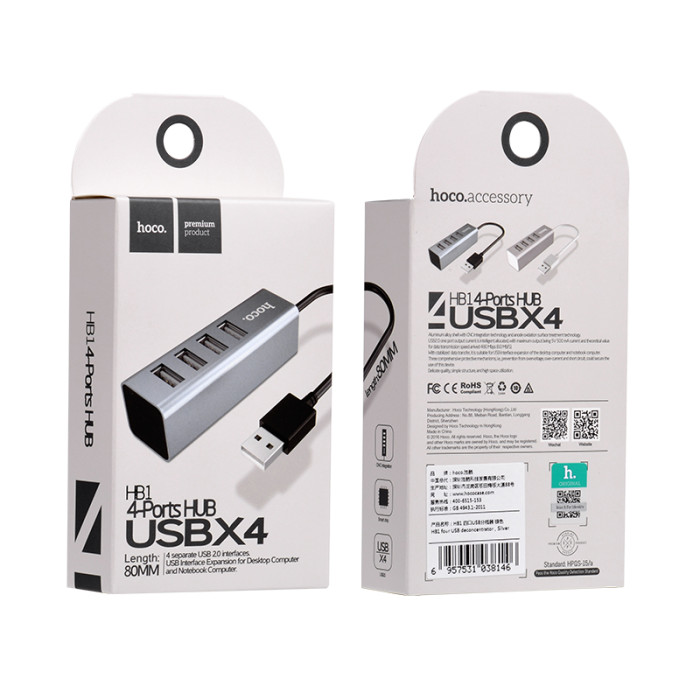USB-хаб HOCO HB1 4USB Line machine Tarnish