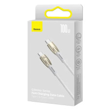 Кабель Baseus Glimmer Series Fast Charging Data Cable Type-C to Type-C 100W 1m White