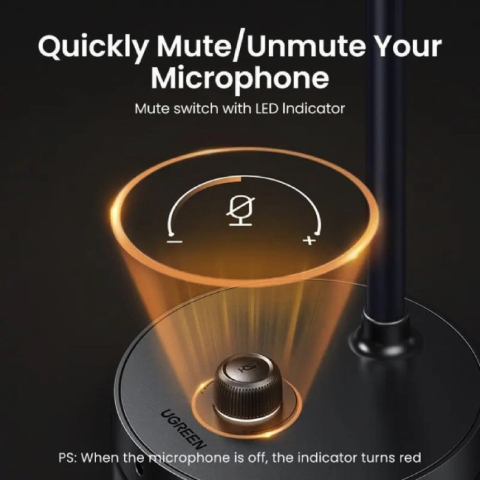 Настільний мікрофон UGREEN CM564 Desktop USB Microphone(UGR-90416), Black