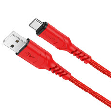 Кабель HOCO X59 USB to Type-C 3A, 1m, nylon, TPE connectors, Red