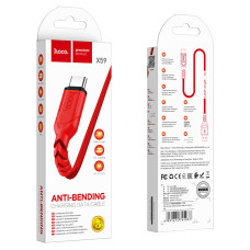 Кабель HOCO X59 USB to Type-C 3A, 1m, nylon, TPE connectors, Red