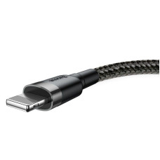 Кабель Baseus Cafule Cable USB For Lightning 2.4A 1m Gray+Black