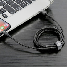 Кабель Baseus Cafule Cable USB For Lightning 2.4A 1m Gray+Black