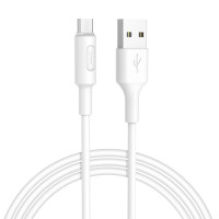 Кабель HOCO X25 USB to Micro 2A, 1m, PVC, PVC connectors, White