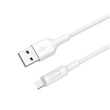 Кабель HOCO X25 USB to Micro 2A, 1m, PVC, PVC connectors, White