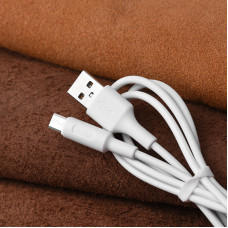 Кабель HOCO X25 USB to Micro 2A, 1m, PVC, PVC connectors, White