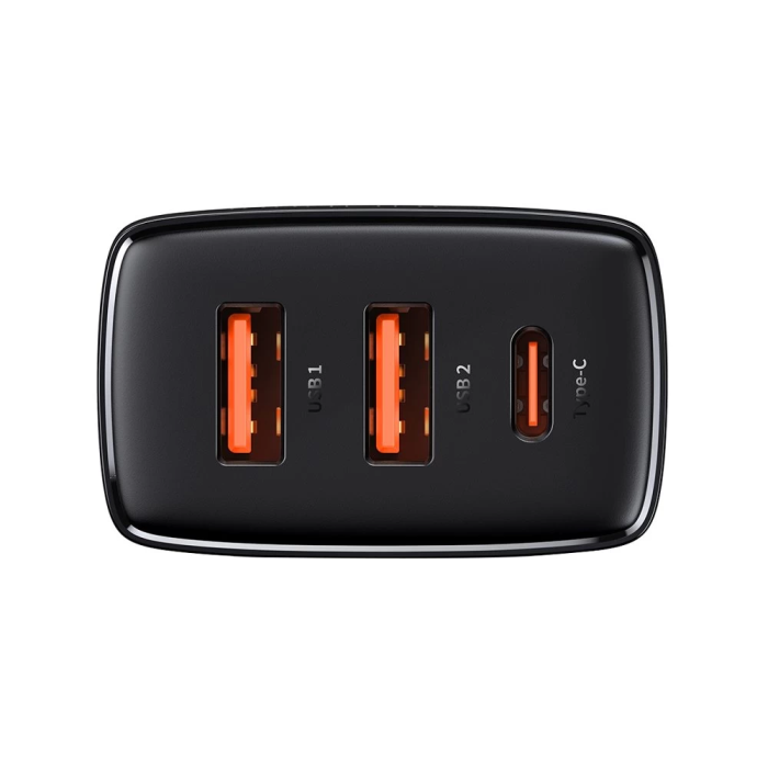 Мережевий зарядний пристрій Baseus Compact Quick Charger 2U+C 30W EU Black
