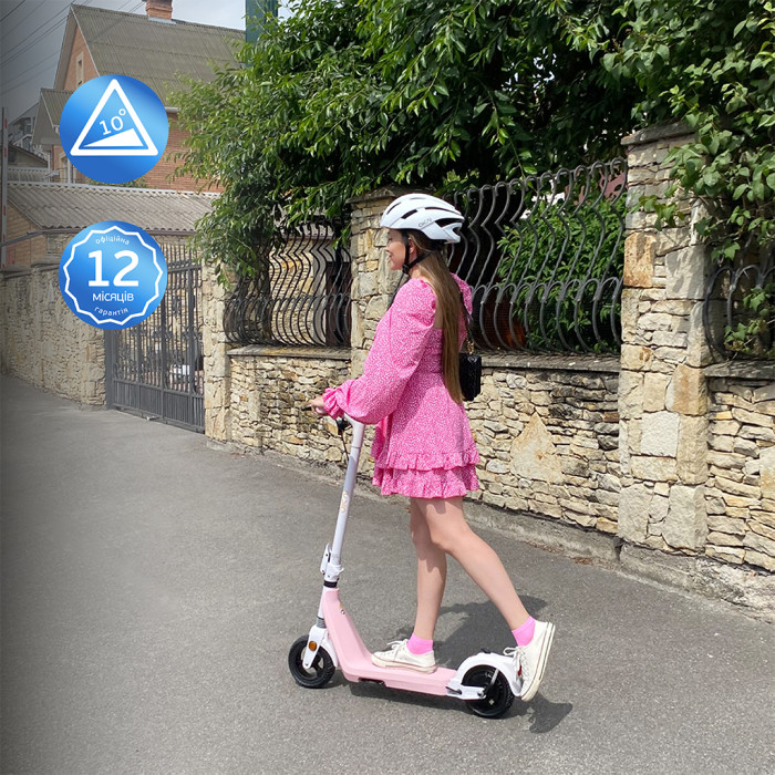 Електросамокат OKAI Zippy ES50С Pink 8" 250W/500W, 5.2Ah, 20 km, 25 km/h, 10°, 13.5 kg
