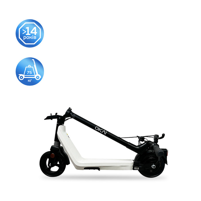 Електросамокат OKAI Zippy ES50С Black 8" 250W/500W, 5.2Ah, 20 km, 25 km/h, 10°, 13.5 kg