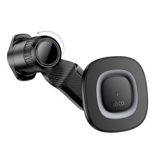 Автотримач для телефона з БЗП HOCO HW30 Crown magnetic wireless charging car holder (air outlet) Black Metal Gray