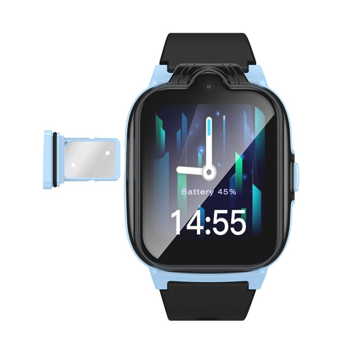Дитячий смарт-годинник Hoco Y104 42mm. SIM 4G. Wi-Fi. 700 mAh. IP65 Blue