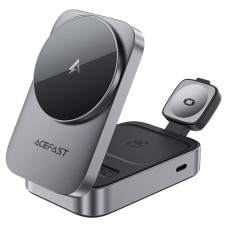 Бездротовий зарядний пристрій ACEFAST E22 Desktop 3-in-1 Wireless Charging holder Metal Gray
