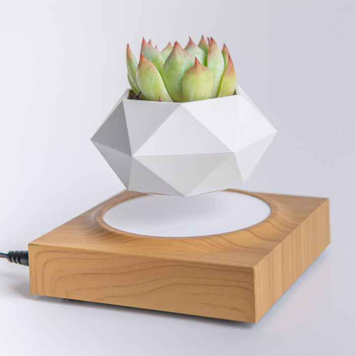 Магнітний левітаційний горщик для рослин HCNT Magnetic Levitating Pot M10-FP Wood Grain