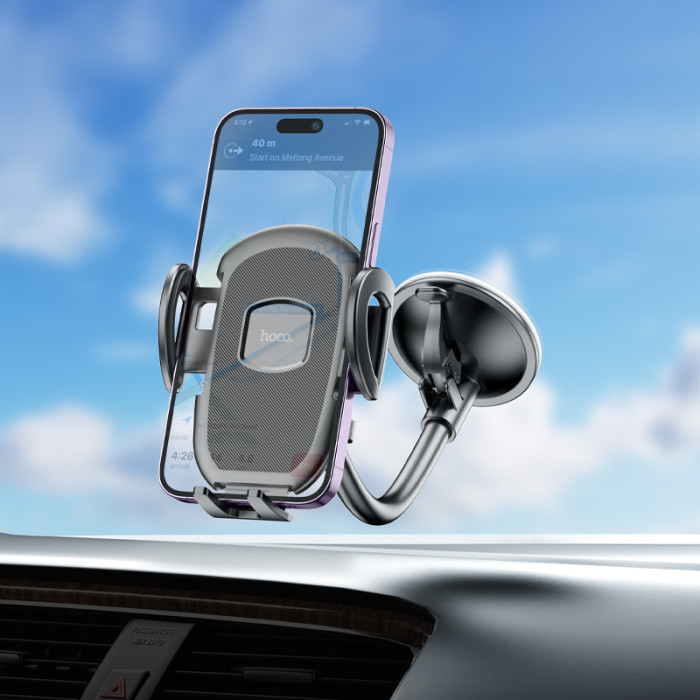 Автотримач для телефона HOCO H10 General car holder(windshield) Black
